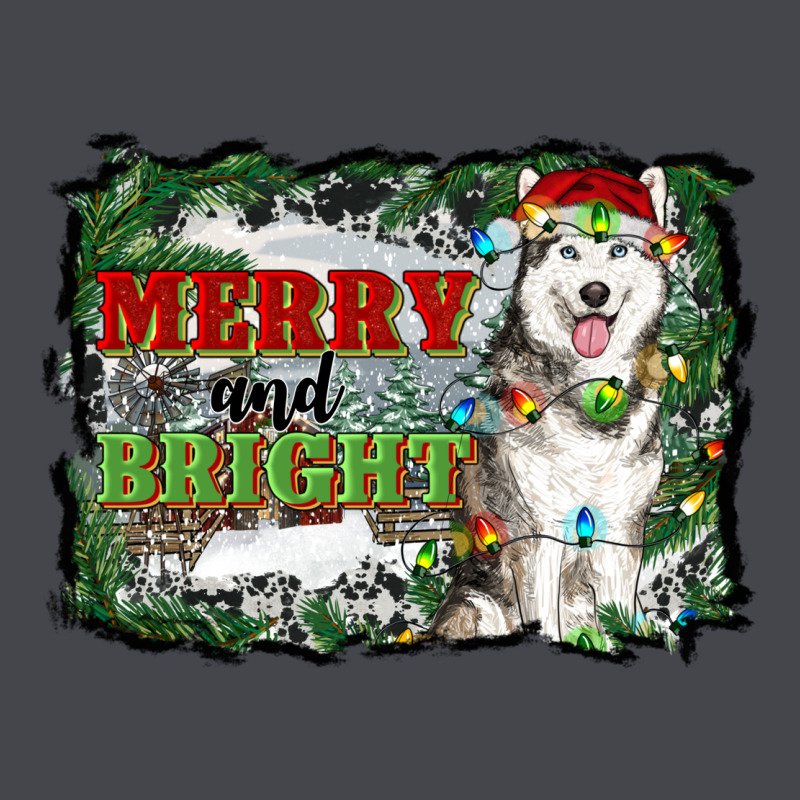 Merry And Bright Husky Farm  Background Long Sleeve Tee by RanaPortraitStore | Teevron
