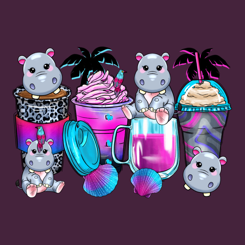 Hippopotamus Coffee Cups Long Sleeve Tee by Zillion Design Studio | Teevron