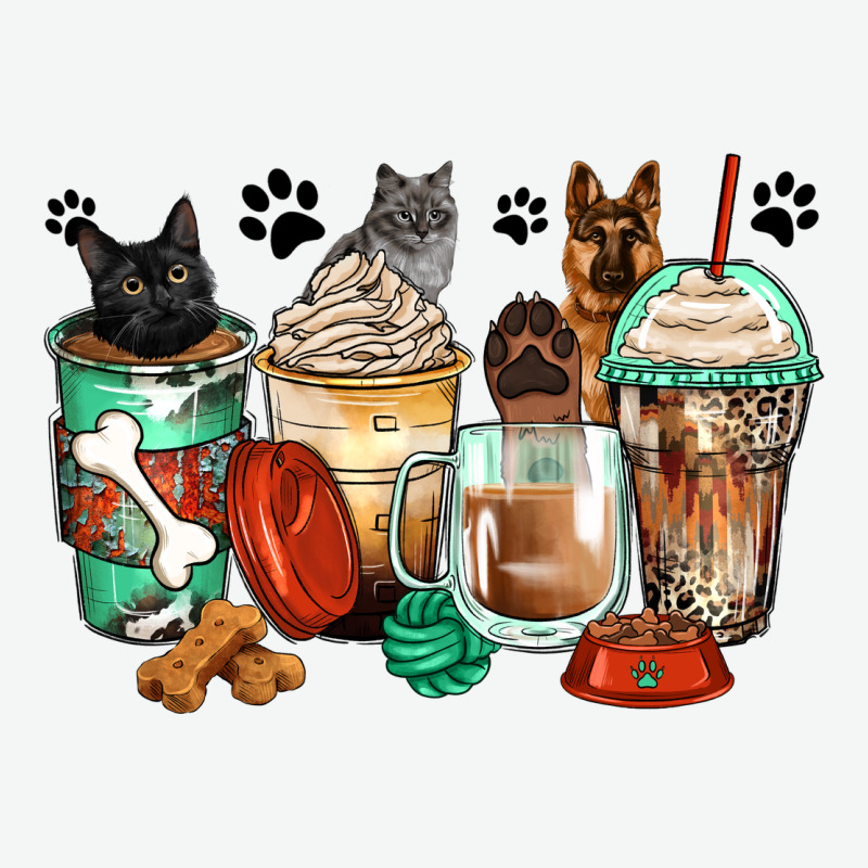 German Shepherd Black And Grey Cat Coffee Cups Urban Heavy Tee by Zillion Design Studio | Teevron