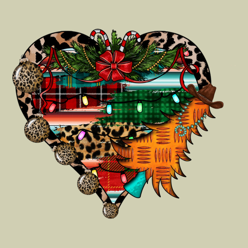 Festive Western Christmas Heart Heavy Core Tee by CowhideDigitalArt | Teevron