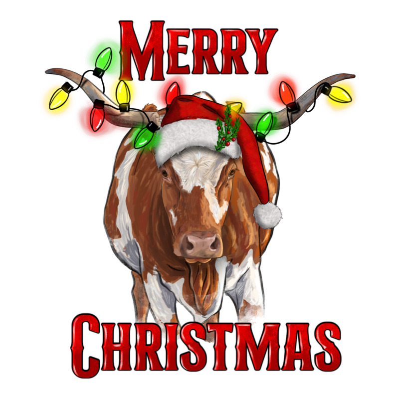Merry Christmas Longhorn Cow Urban Heavy Tee by RanaPortraitStore | Teevron