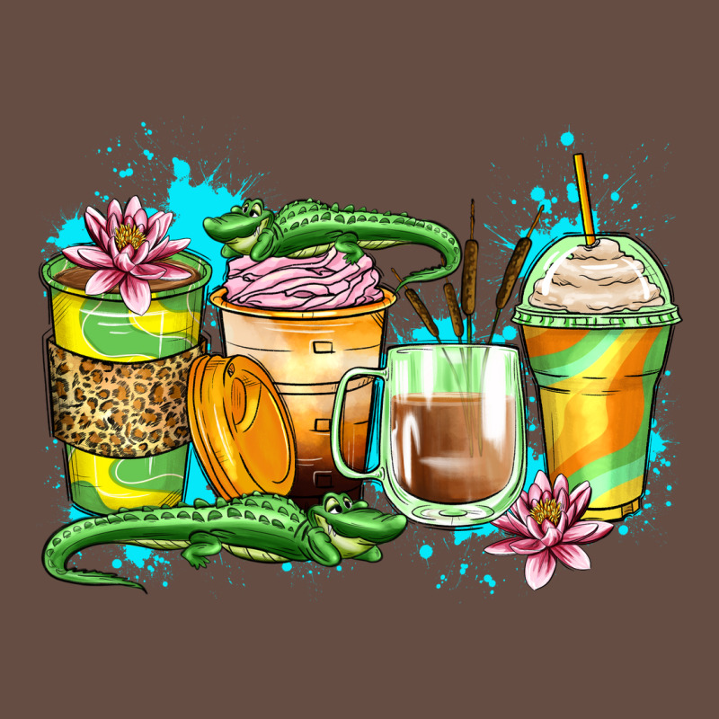 Alligator Coffee Cups Long Sleeve Tee by Zillion Design Studio | Teevron