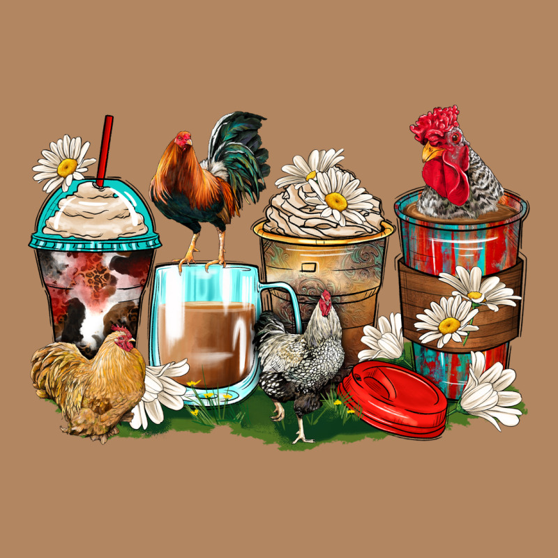 Rooster Coffee Cups Long Sleeve Tee by Zillion Design Studio | Teevron
