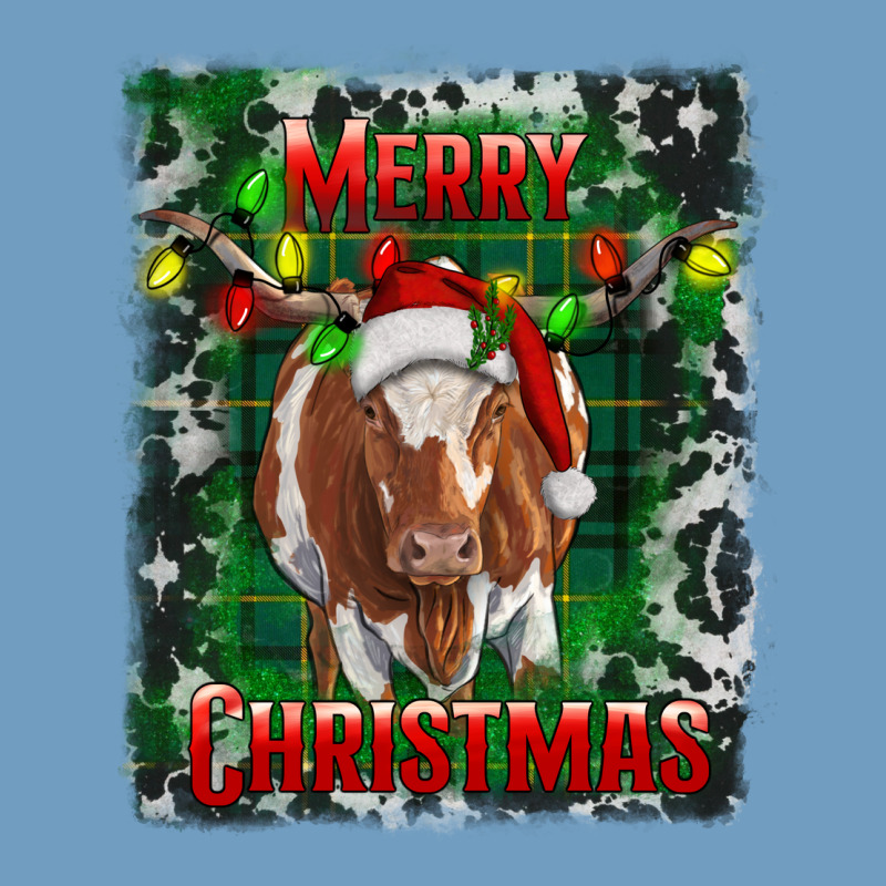 Western Merry Christmas Longhorn Cow Urban Heavy Tee by RanaPortraitStore | Teevron
