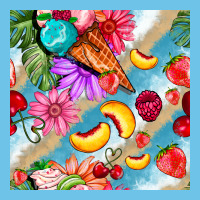 Flowers Ice Cream Fruit Premium Sweatshirt | Teevron