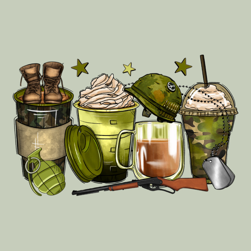 Army Coffee Cups Long Sleeve Tee by Zillion Design Studio | Teevron