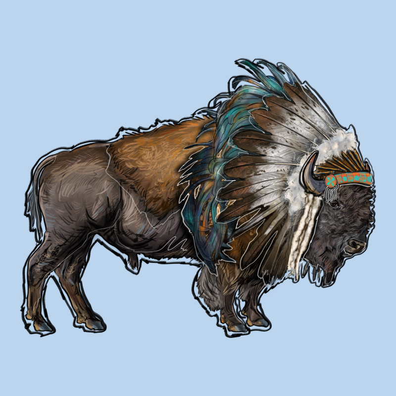 Bison With Indian Headdress Classic Tee by RanaPortraitStore | Teevron