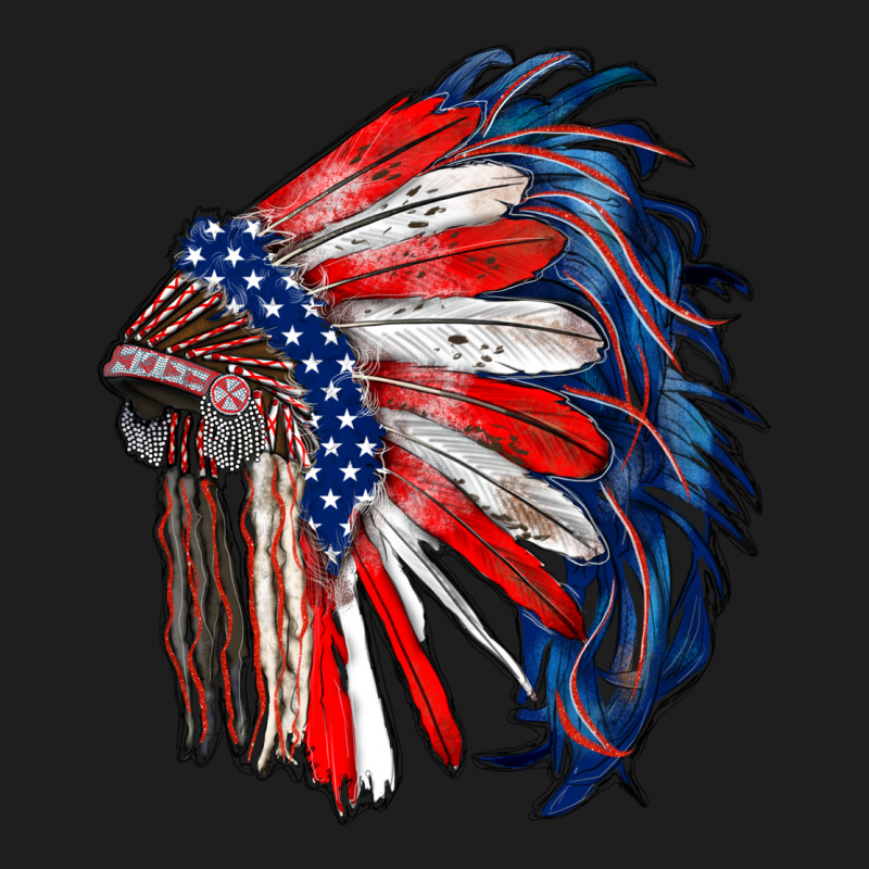 American Flag Indian Headdress Classic Tee by RanaPortraitStore | Teevron