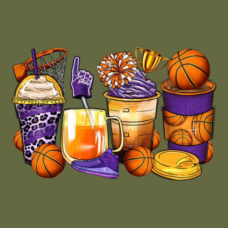 Basketball Coffee Cups Long Sleeve Tee by Zillion Design Studio | Teevron