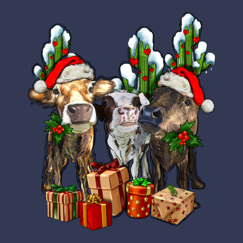 Western Christmas Cows And Cactuses Heavyweight Hoodie by AdoDesignShop | Teevron