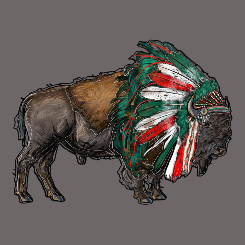 Mexican Bison With Indian Headdress Classic Tee by RanaPortraitStore | Teevron