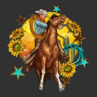 Bucking Horse With Cowboy And Sunflower Urban Heavy Tee | Teevron