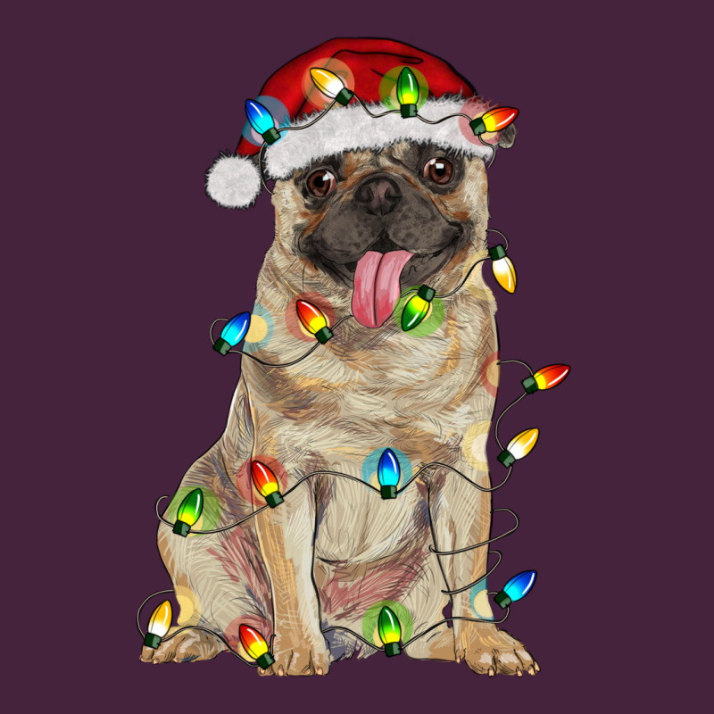 Pug With Christmas Lights Long Sleeve Tee by RanaPortraitStore | Teevron