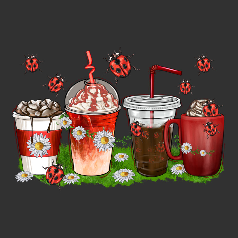 Coffee Cups Lady Bug With Daisies Urban Heavy Tee by texasbilliewilder | Teevron