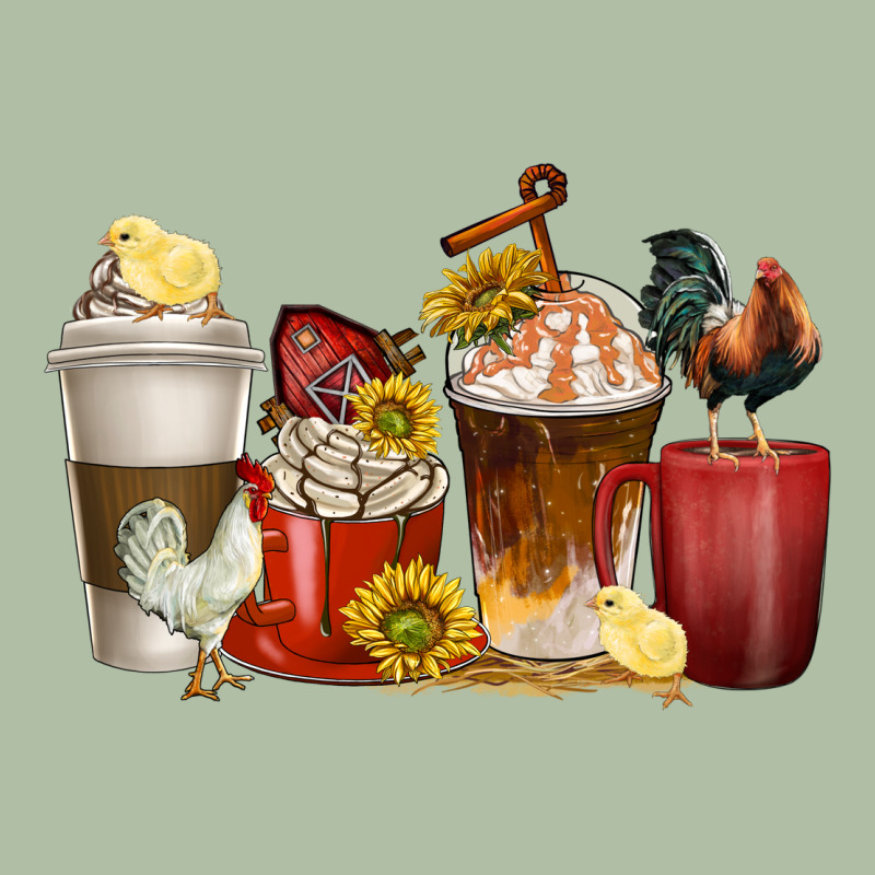 Coffee Cups Rooster Urban Heavy Tee by texasbilliewilder | Teevron