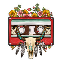 bull skull sunflower floral cassette | Teevron