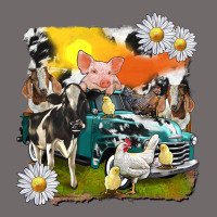 Cowhide Farm Truck With Farm Animals Urban Heavy Tee | Teevron