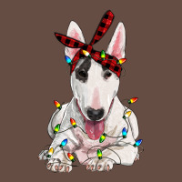 Bull Terrier With Christmas Lights Long Sleeve Tee | Teevron