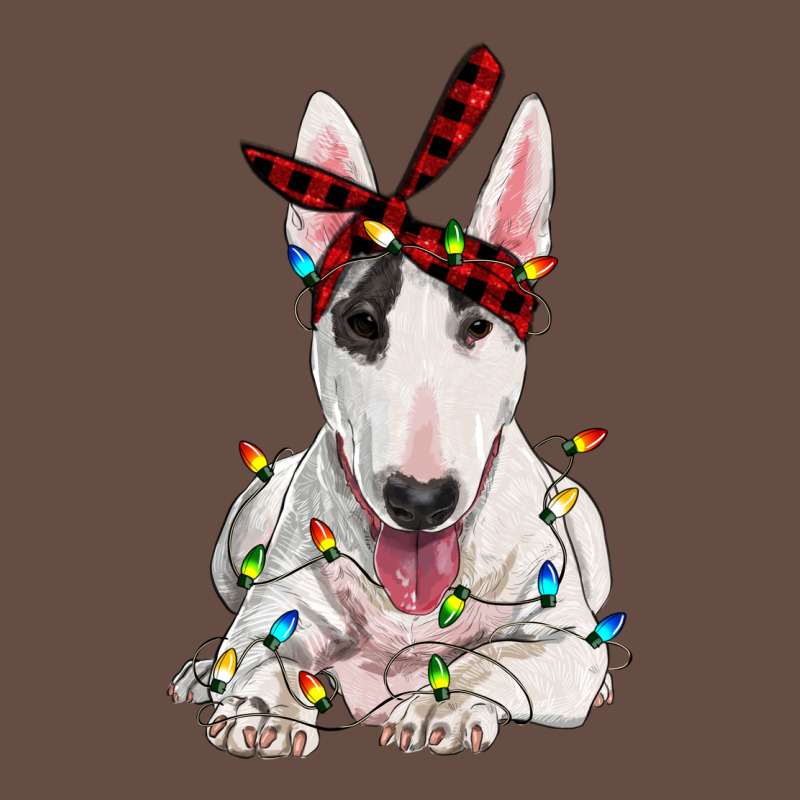 Bull Terrier With Christmas Lights Long Sleeve Tee by RanaPortraitStore | Teevron