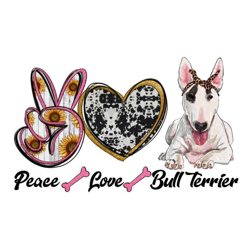 Peace Love Bull Terrier Long Sleeve Tee by RanaPortraitStore | Teevron