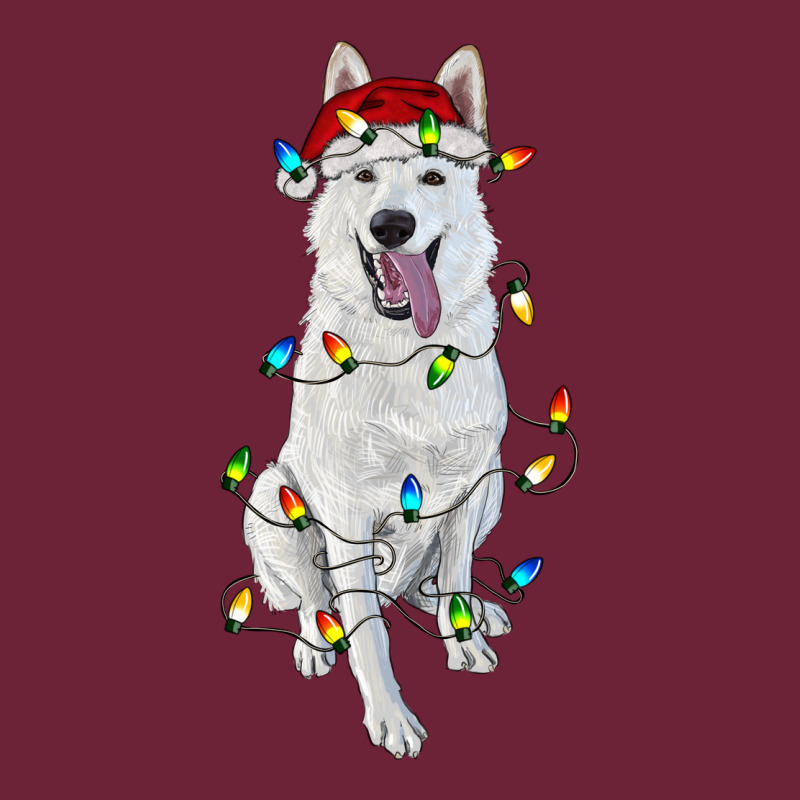 Christmas White Shepherd With Christmas Lights Long Sleeve Tee by RanaPortraitStore | Teevron