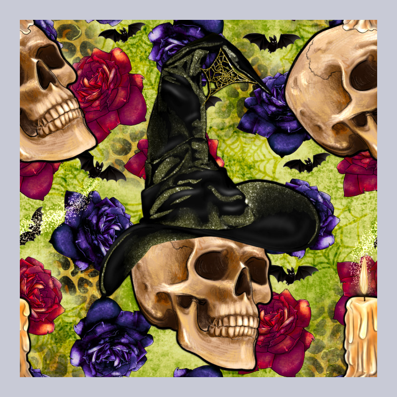 Halloween Witch Skull Seamless Pattern Heavyweight Hoodie by BundleAndBundleShop | Teevron