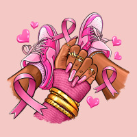 Breast Cancer Afro Girl Sneakers Urban Heavy Tee | Teevron