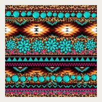 Aztec Turquoise Gemstone Seamless Pattern Zipper Hoodie | Teevron