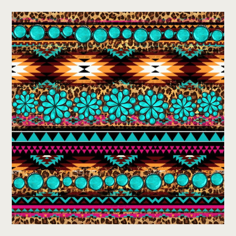 Aztec Turquoise Gemstone Seamless Pattern Zipper Hoodie by HRA Design Shop | Teevron