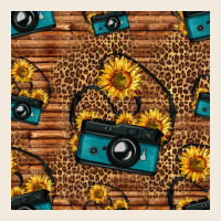 Western Sunflowers Camera Seamless Pattern Zipper Hoodie | Teevron