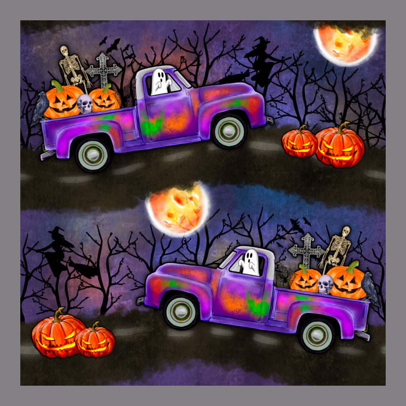 Halloween Spooky Truck Seamless Pattern Heavyweight Hoodie by BundleAndBundleShop | Teevron