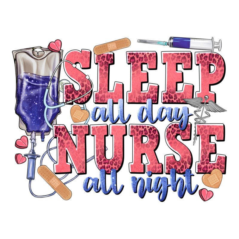 Sleep All Day Nurse All Night Long Sleeve Tee by texasbilliewilder | Teevron