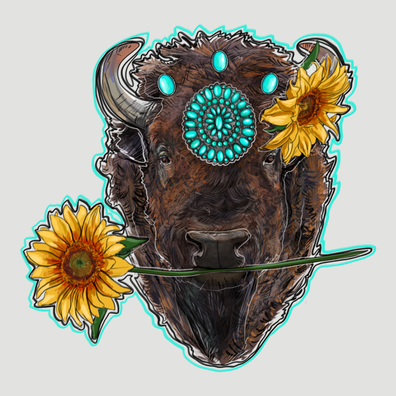 Bison Head With Sunflowers And Gemstone Classic Tee by RanaPortraitStore | Teevron