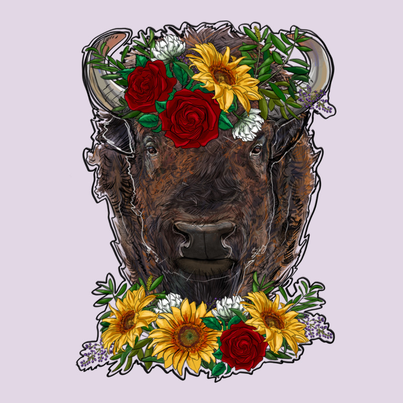 Bison Face With Flowers Classic Tee by RanaPortraitStore | Teevron