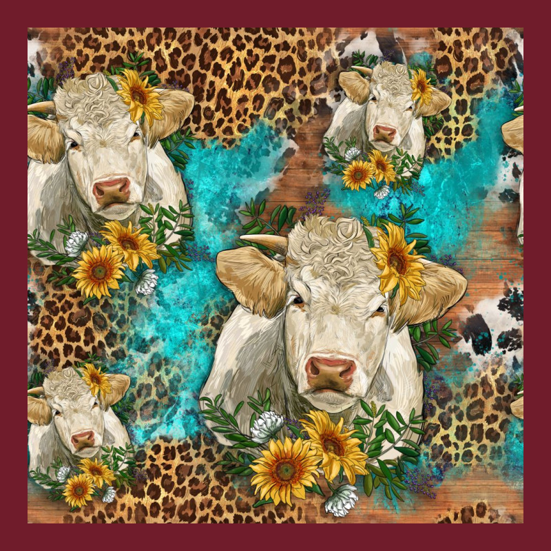 Sunflowers Charolais Cow Seamless Pattern Zipper Hoodie by HRA Design Shop | Teevron