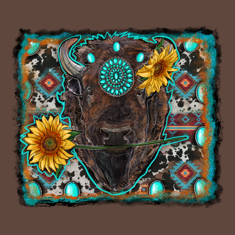 American Bison Wıth Sunflower And Gemstone Classic Tee by RanaPortraitStore | Teevron