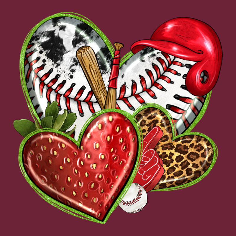 Baseball With Strawberry Hearts Long Sleeve Tee by texasbilliewilder | Teevron