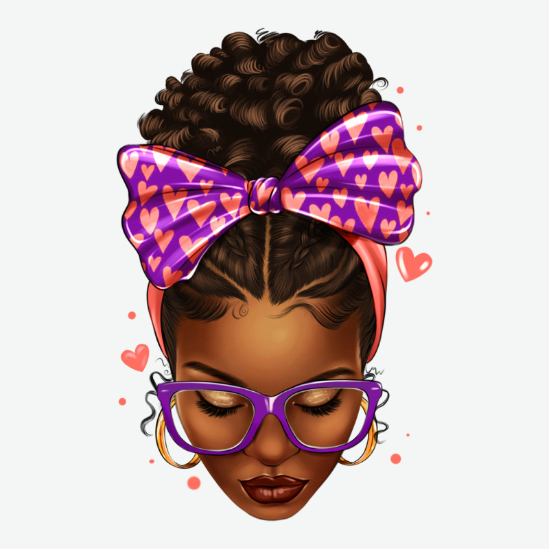 Sorority Colors Purple Carol Afro Messy Bun Woman Urban Heavy Tee by texasbilliewilder | Teevron