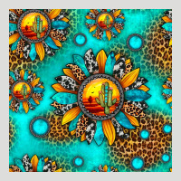 Western Sunset Sunflowers Seamless Pattern Zipper Hoodie | Teevron