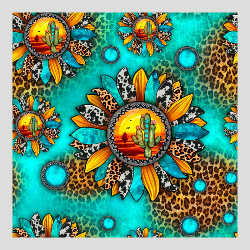 Western Sunset Sunflowers Seamless Pattern Zipper Hoodie by HRA Design Shop | Teevron