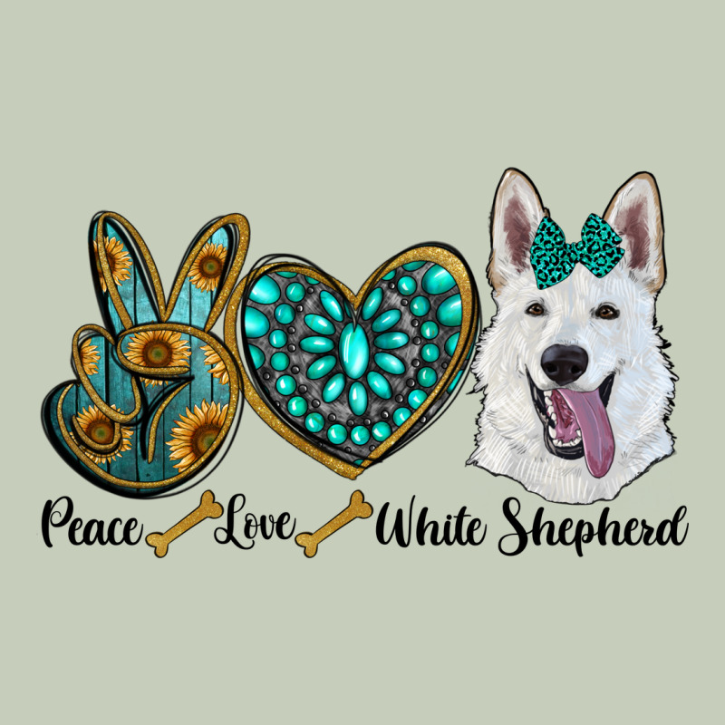 Peace Love White Sepherd Ladies Tee by BarkalooDesign | Teevron
