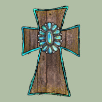 Wood Turquoise Gemstone Cross Urban Heavy Tee | Teevron