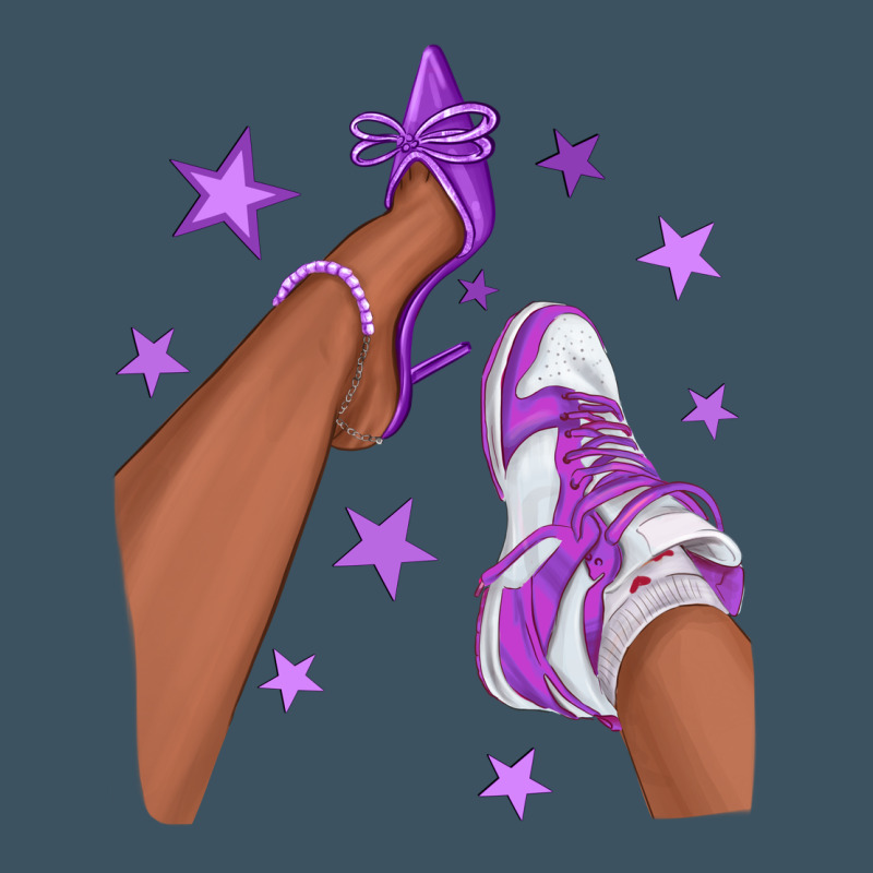 Purple Afro Girl Sneakers And Heels Urban Heavy Tee by texasbilliewilder | Teevron