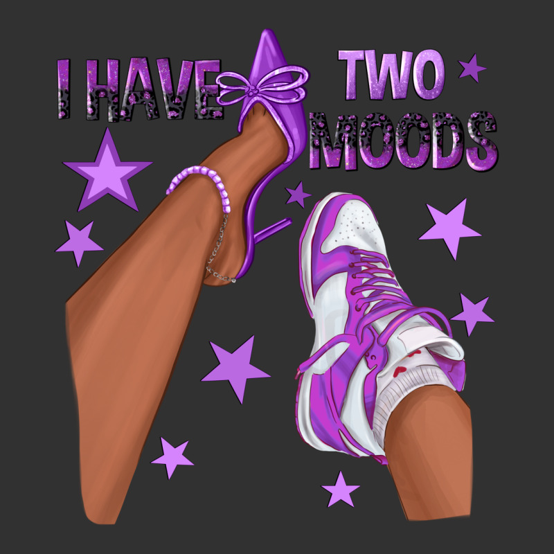 Purple I Have Two Moods Afro Girl Sneakers Urban Heavy Tee by texasbilliewilder | Teevron