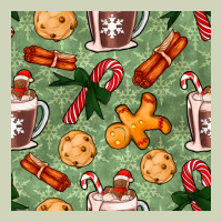 Christmas Hot Chocolate And Cookies Seamless Pattern Heavyweight Hoodie | Teevron