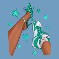 Teal Afro Girl Sneakers And Heels Urban Heavy Tee | Teevron