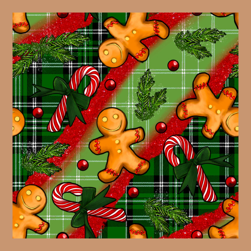 Christmas Gingerbread Man And Candy Cane Seamless Pattern Heavyweight Hoodie by BundleAndBundleShop | Teevron