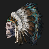 Skull With Indian Headdress Classic Tee | Teevron