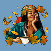 Fall Afro Woman With Coffee Urban Heavy Tee | Teevron