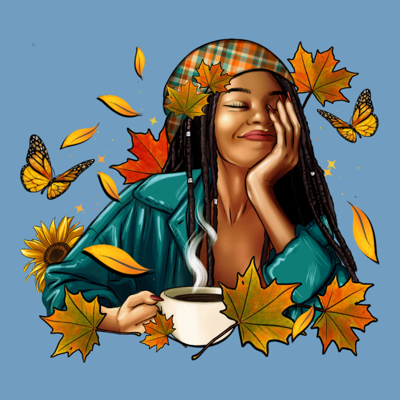 Fall Afro Woman With Coffee Urban Heavy Tee by RanaPortraitStore | Teevron